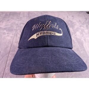 K-Products Wyffels Hybrids Navy Blue Snapback Hat Made USA American Flag Patch